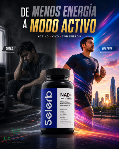Selerb NAD+ para hombres: energía, vitalidad y bienestar